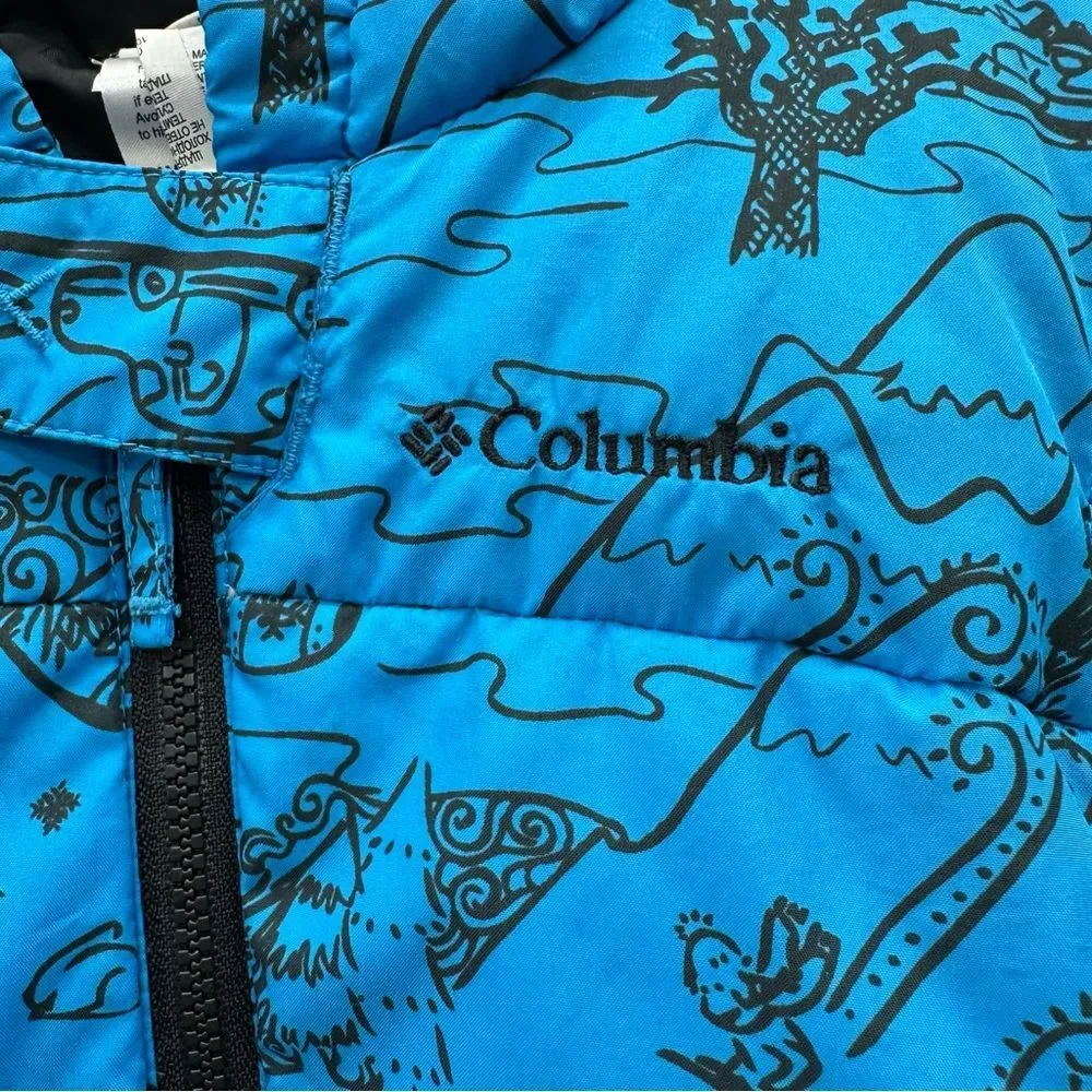 Columbia down filled hooded snowsuit blue black infant‎ boys 6m 6 months